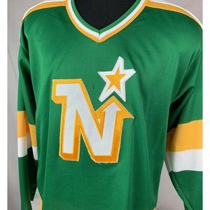 Vintage Minnesota North Stars Hockey Jersey NHL CCM USA Sewn 90s Large Green